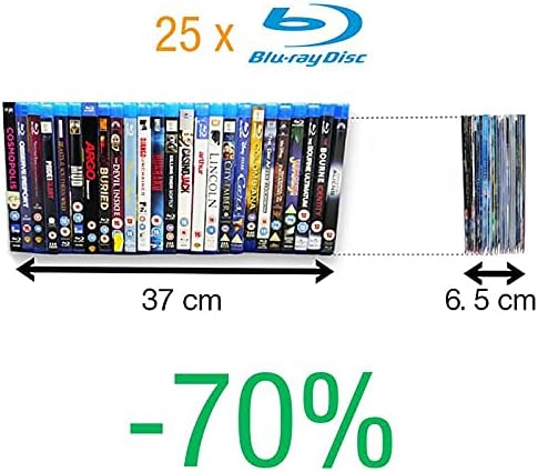 3L Blu-Ray Hüllen für Blu Ray Aufbewahrung – Hülle hat Platz für Cover inkl. praktischer Verschlussk