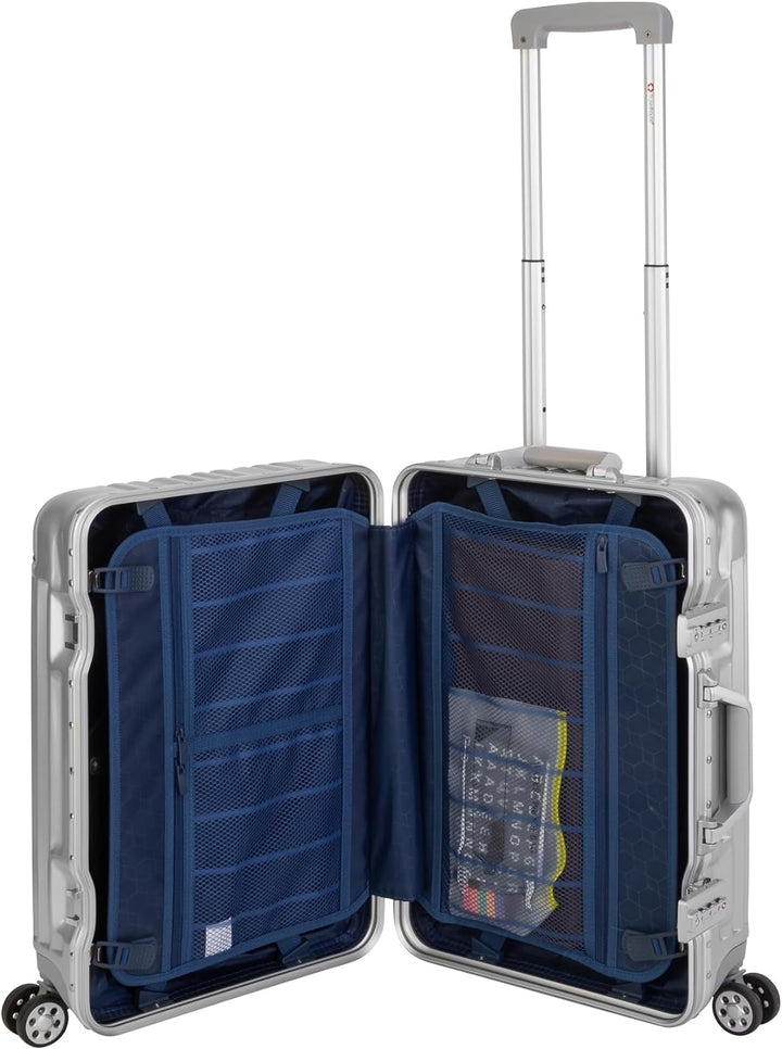 Travelhouse London Koffer Silber S-55cm Bordkoffer · Alu-Rahmen · Polykarbonat Hartschale · Reisegep
