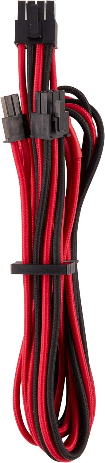 Corsair Premium Sleeved Netzteil Starter-Kabel-Set Typ4 (Generation 4-Serie) Rot/Schwarz Starter-Set