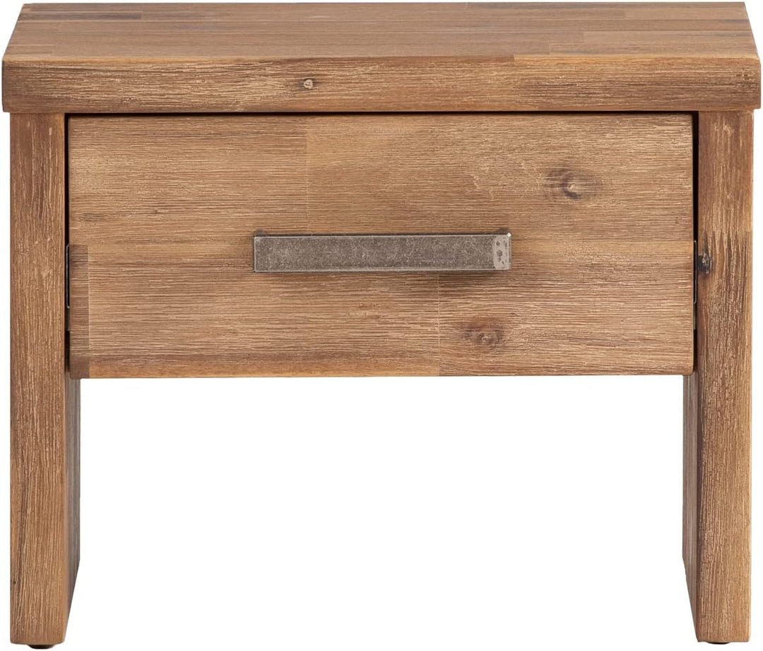 Woodkings® Nachttisch Albury Natur Schlafzimmer Massivholz Beistelltisch Nachtkommode Design Massive