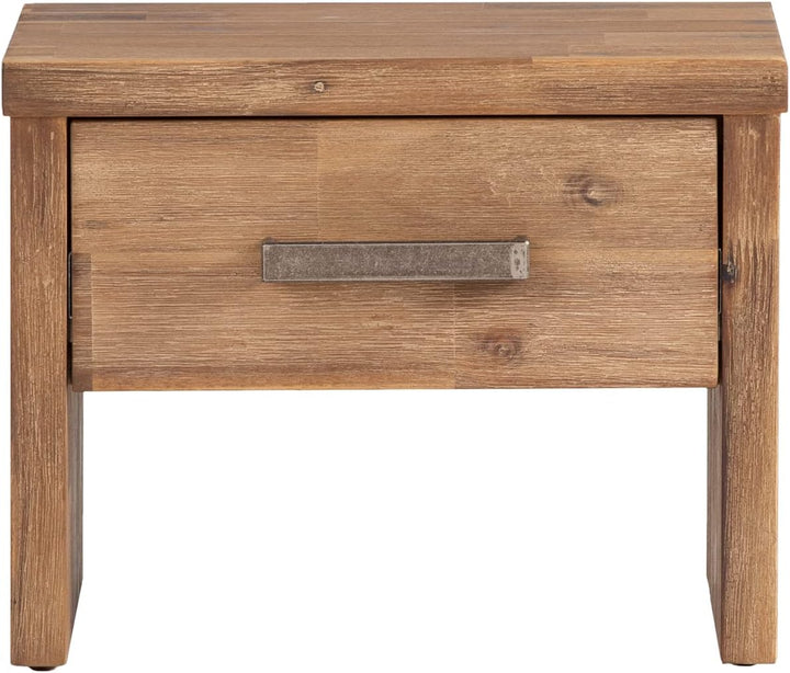 Woodkings® Nachttisch Albury Natur Schlafzimmer Massivholz Beistelltisch Nachtkommode Design Massive