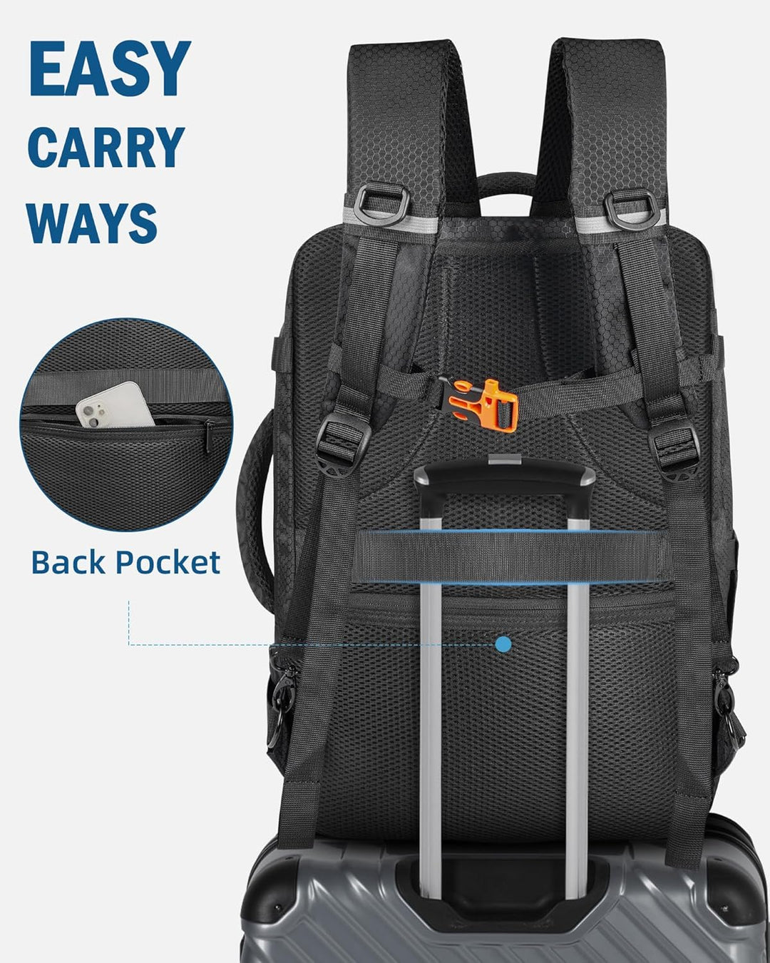 PEKREWS Avata 2 Tasche, Erweiterbar Handgepäck Rucksack für DJI Goggles 3, RC Motion 3, Hartschale T