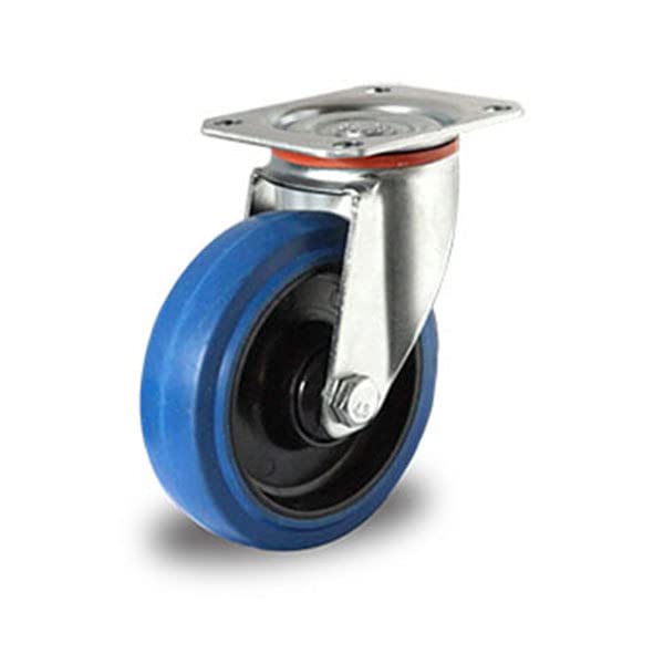 der ROLLENDE SHOP - Rollensatz - 2 Lenkrollen mit Feststeller und 2 Lenkrollen 125 mm Elastik "Blue