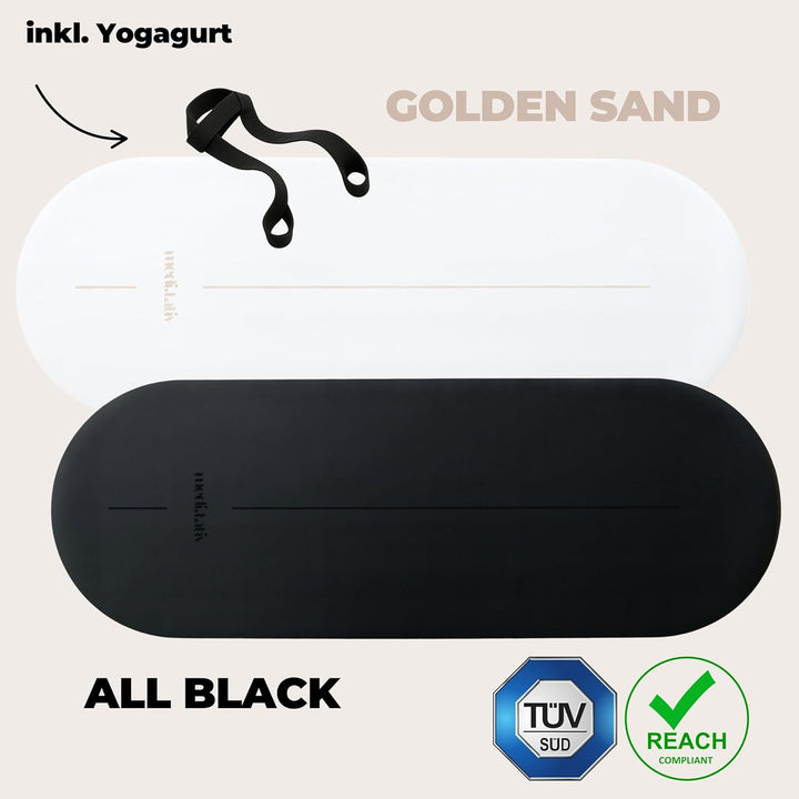 Ovale Yogamatte & Pilatesmatte in Kapselform | 190×68×0,42cm | Gelenkschonend & Rutschfest aus Natur