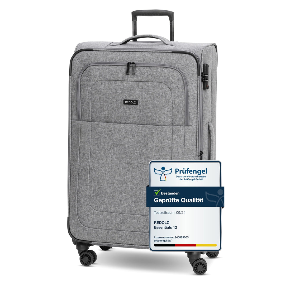 REDOLZ grosser Weichschalen Koffer für Damen & Herren | Leichter Trolley 77 cm mit 4 Doppelrollen &