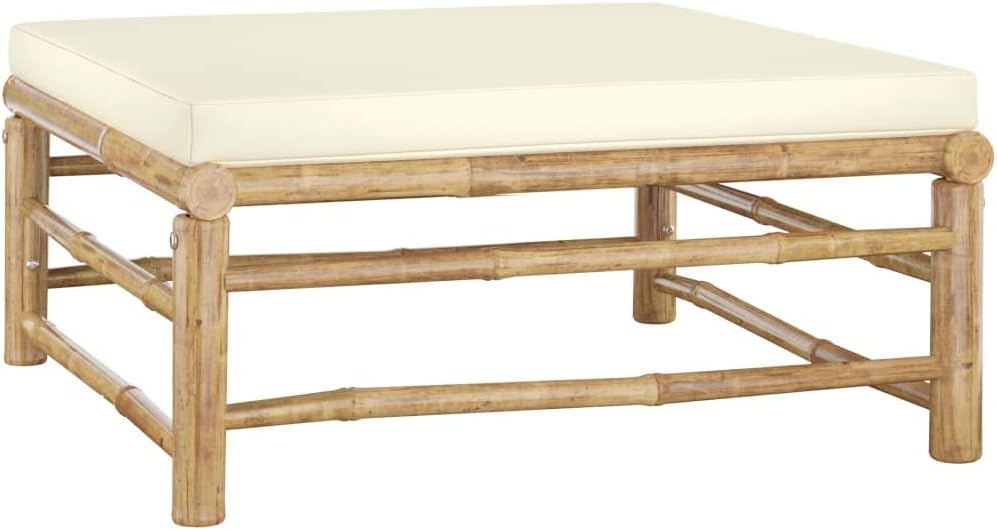vidaXL Gartenmöbel 3-TLG. mit Cremeweissen Kissen Garten Garnitur Sitzgruppe Sofa Lounge Gartensofa
