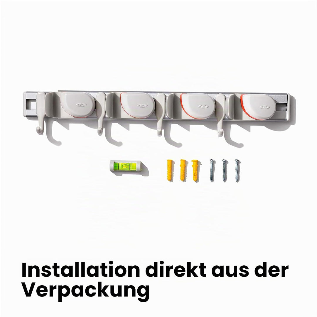OXO Good Grips Wand-Organizer für Wischmopp- und Besen, 7,6 x 12,7 x 43,2 cm, Organizer