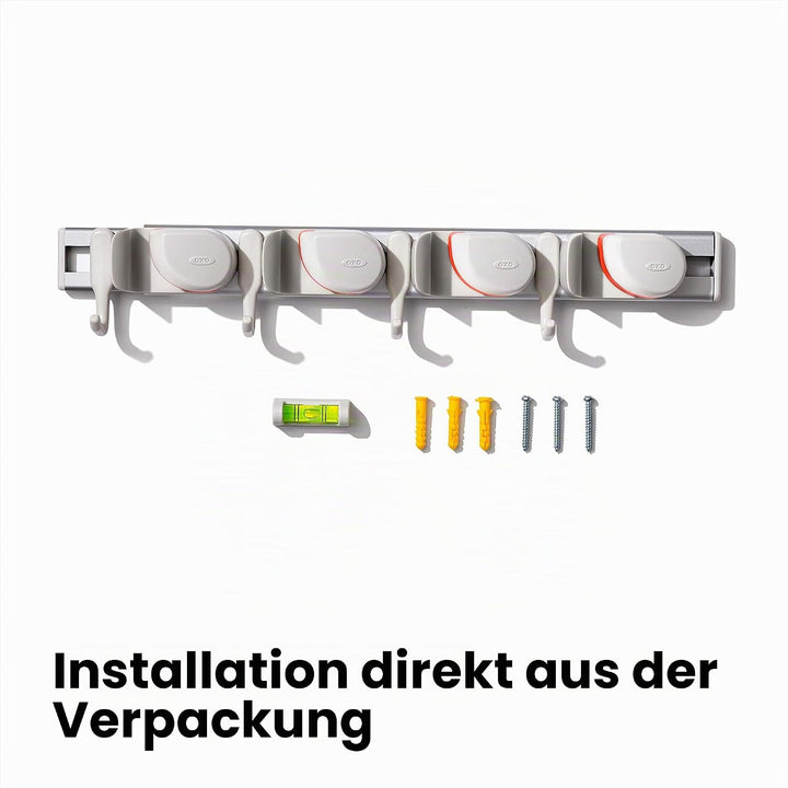 OXO Good Grips Wand-Organizer für Wischmopp- und Besen, 7,6 x 12,7 x 43,2 cm, Organizer
