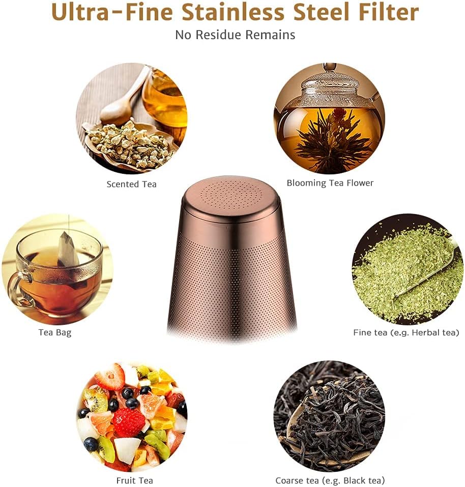 glastal 1500ml Bronze Teekanne mit Stövchen Teebereiter Glas und Edelstahl Teewärmer Teekanne Suit 1