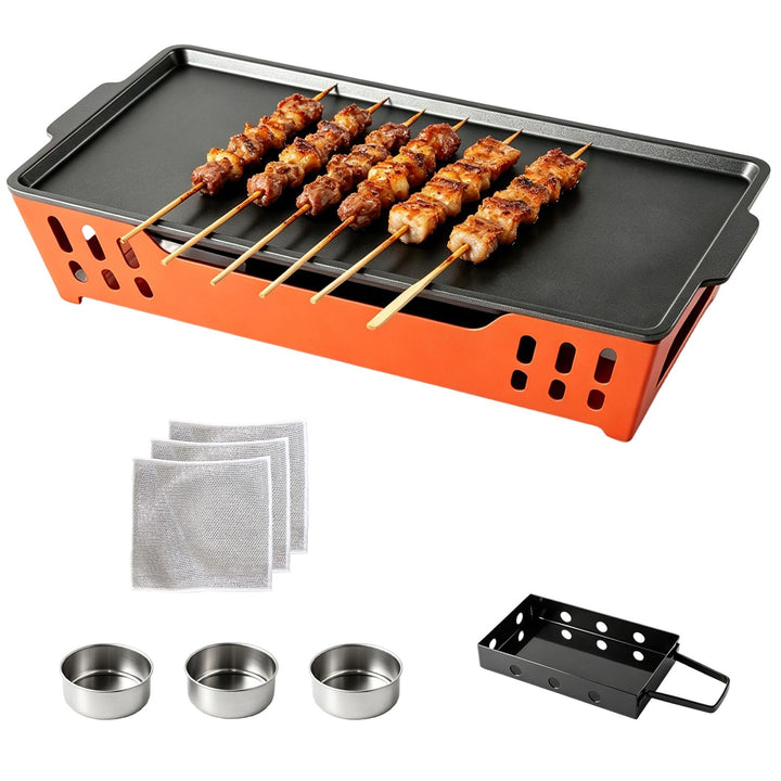BBQ Warmhalteplatte Grillgut, BBQ Board zum Warmhalten fürs Grillen &amp; Essen | mit 3 Teelichthaltern,