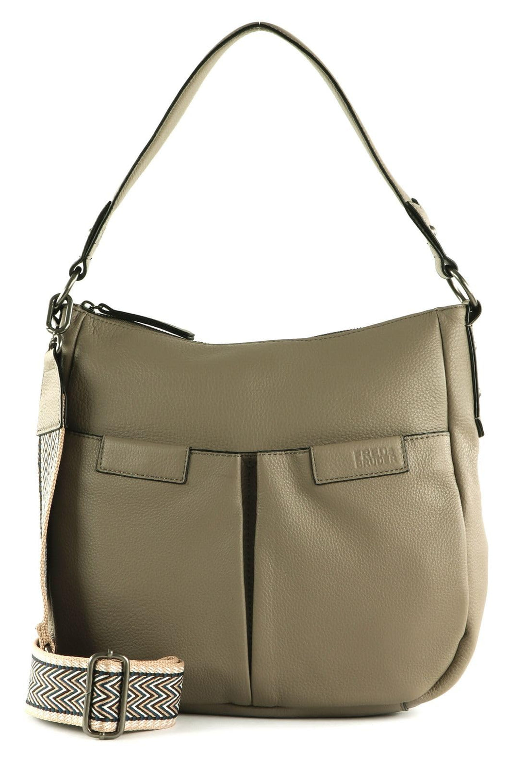 FREDsBRUDER Crilly Schultertasche Leder 28 cm Greige, Greige