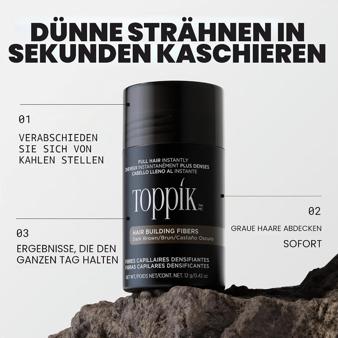 Toppik Haarfasern, Mittelbraun, natürlich gewonnene Fasern aus Keratin für voller aussehendes Haar 5
