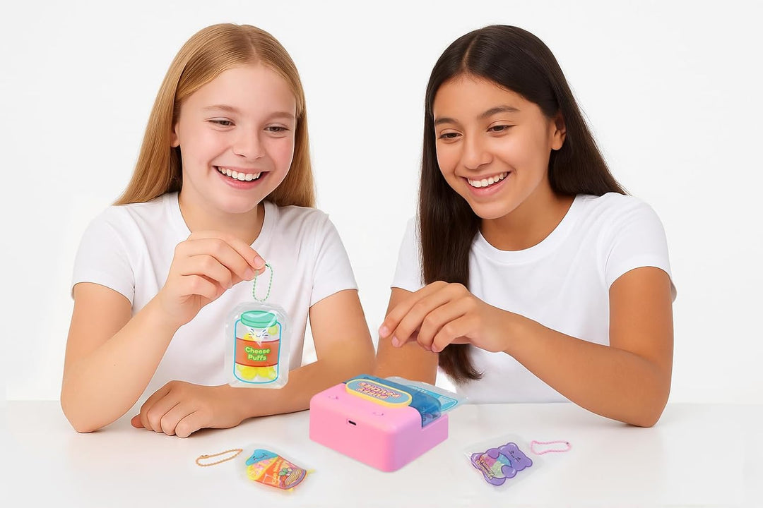 Squishy Fun Accessories Coffee Shop Set, 10 Befüllbare Beutel mit Laminator, Gelee-Füllung und Perle