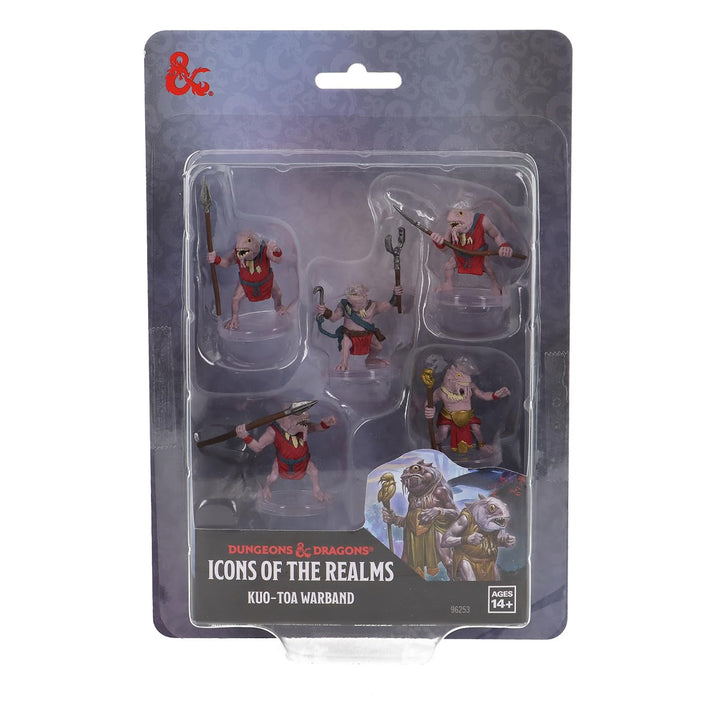 WizKids D&D Icons of The Realms: Kuo-Toa Warband - 5 Stück, Hoch detailliert, pre-printed und bereit