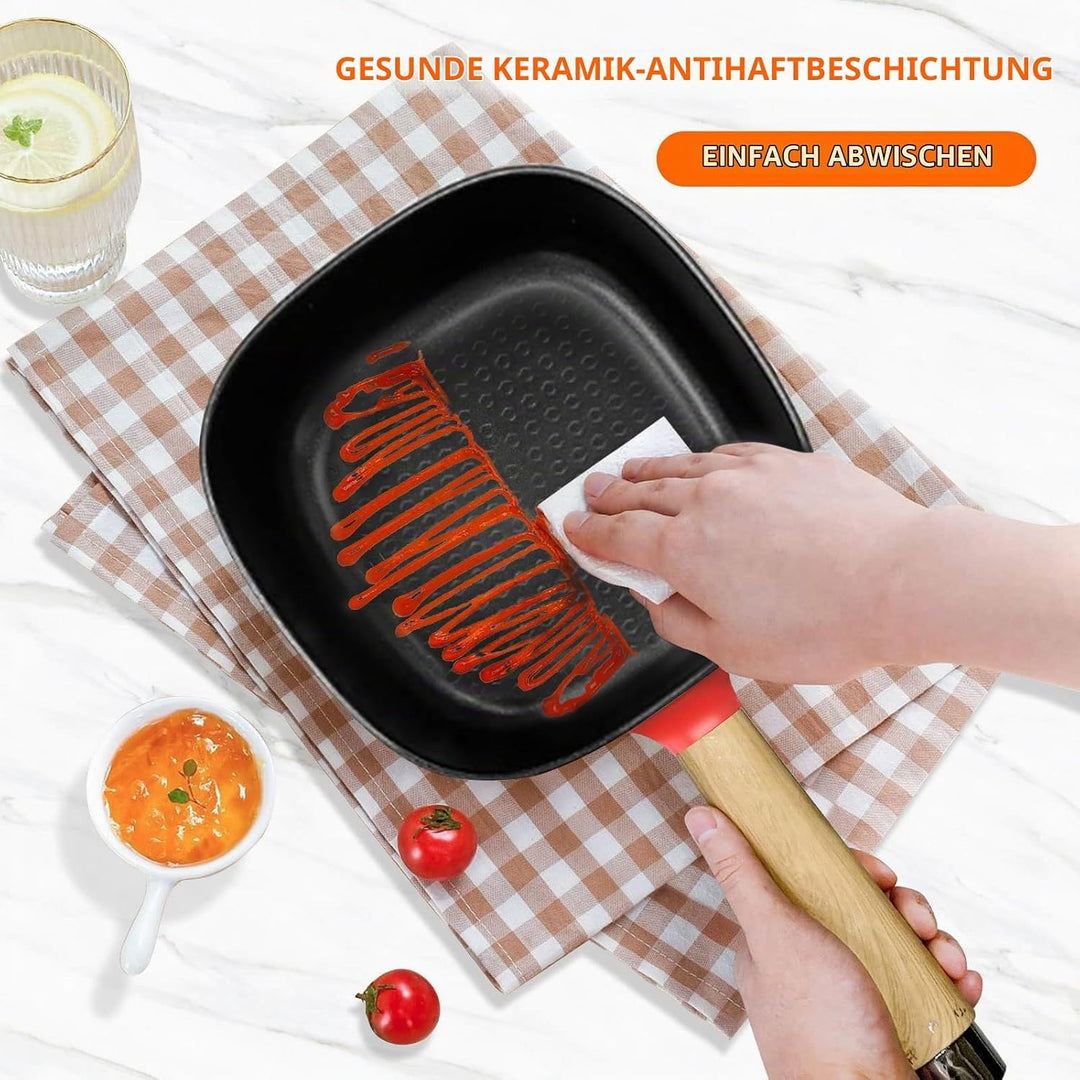 Audecook Elektrischer Hot Pot mit Dampfgarer, 2L/20cm Antihaft Elektropfanne mit Keramikglasur, Trag