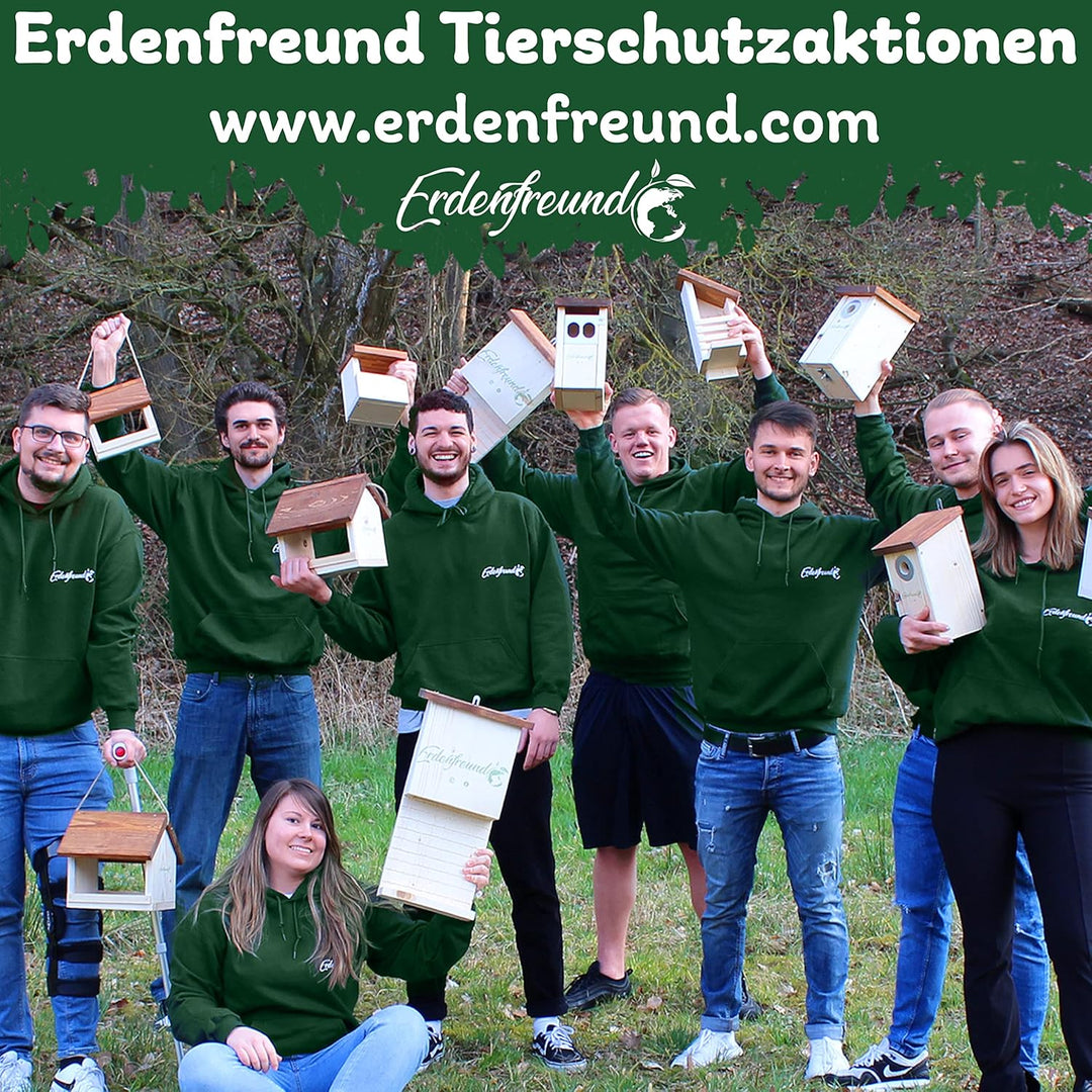 ERDENFREUND® Nistkasten Rotkehlchen mit Marder-/Katzenschutz räubersicher Nistkasten für Vögel Rotsc
