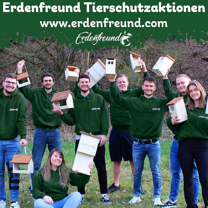 ERDENFREUND® Nistkasten Rotkehlchen mit Marder-/Katzenschutz räubersicher Nistkasten für Vögel Rotsc