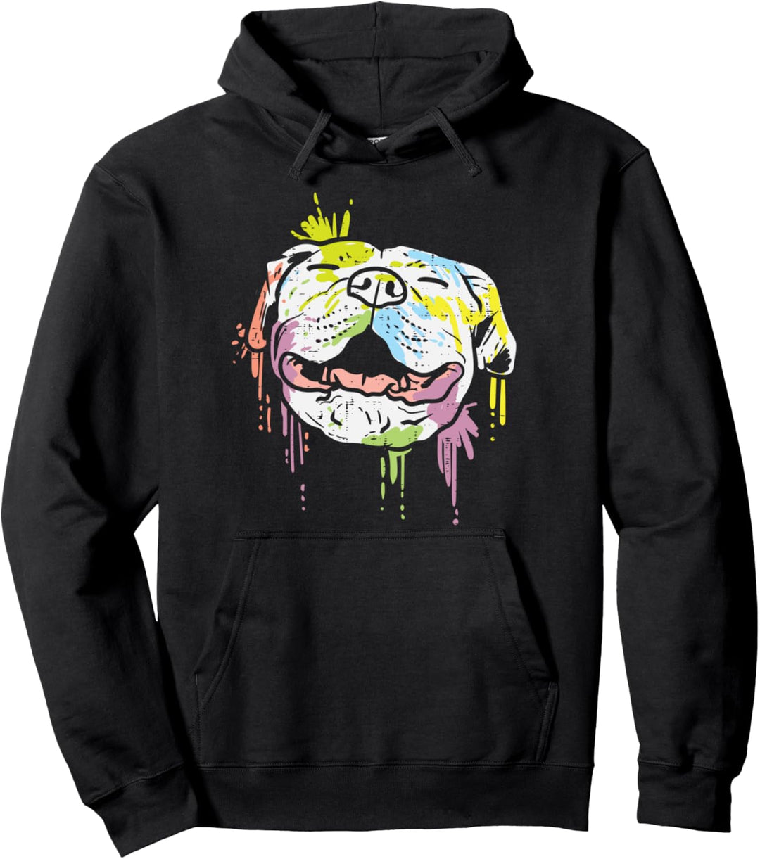 Colorful Pitbull American Terrier Pitty Dog Lover Owner Gift Pullover Hoodie