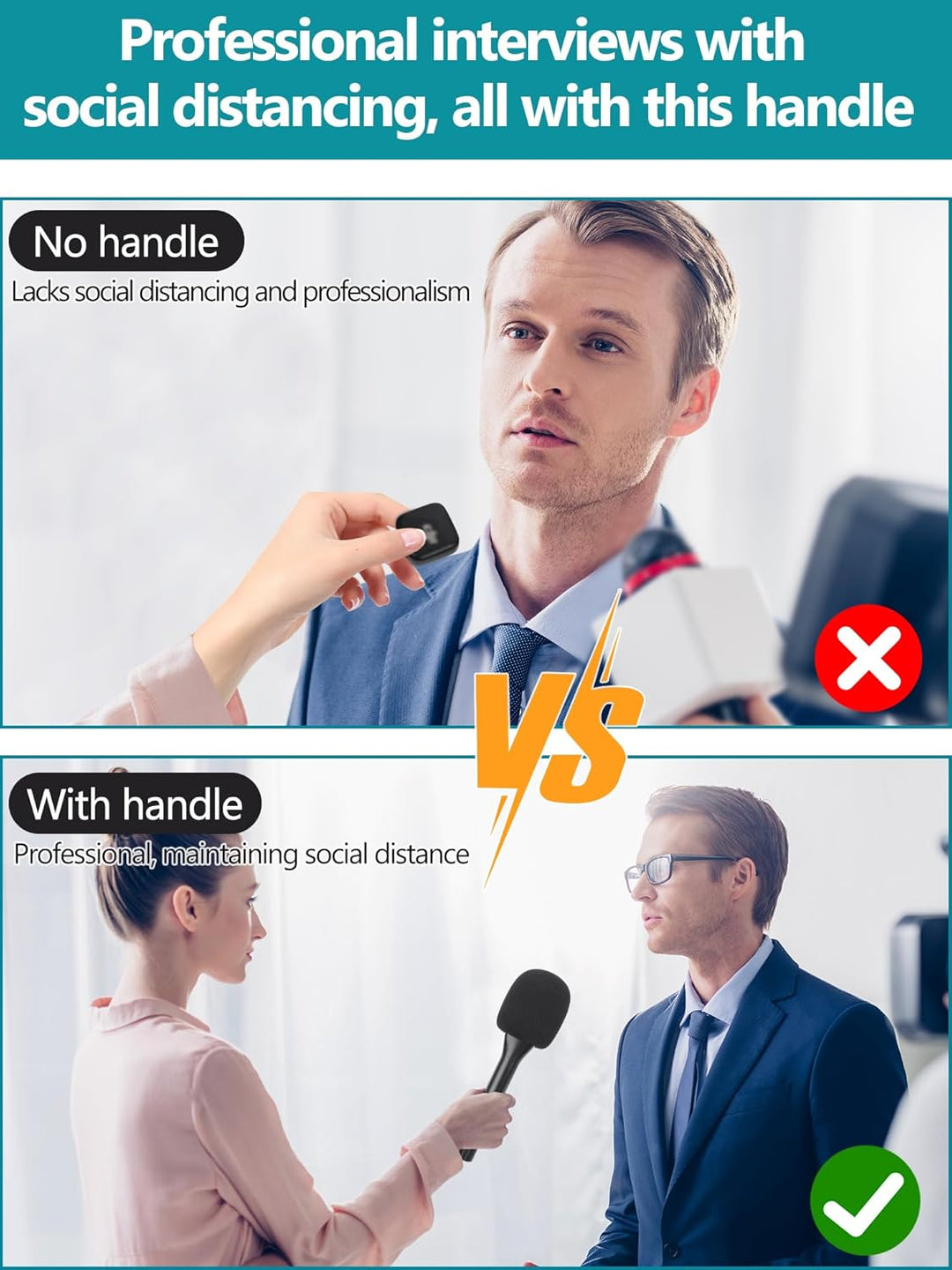 YOUSHARES Interview GO Handheld Adapter für DJI Mic Mini - Halterung Handadapter Griff mit Schaumsto