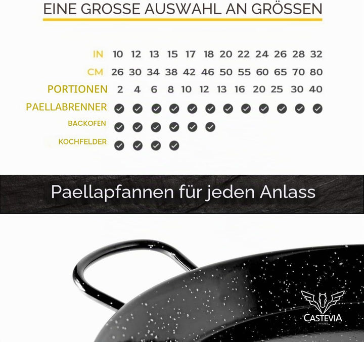 Paella-Pfanne 55 cm Stahl emailiert