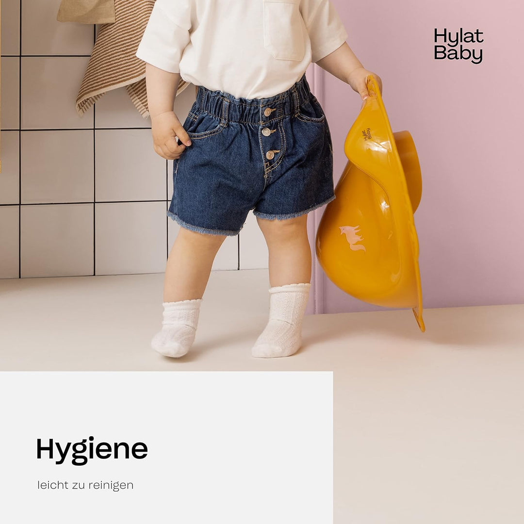 Hylat Baby Kinderhocker & Kindertoilettensitz Set - Rutschfester Tritthocker + Toilettenaufsatz für