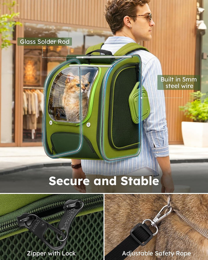 pecute Katzenrucksack Bubble Haustier Rucksack mit Netzfenster, Tragbare und Faltbare Katzentasche,