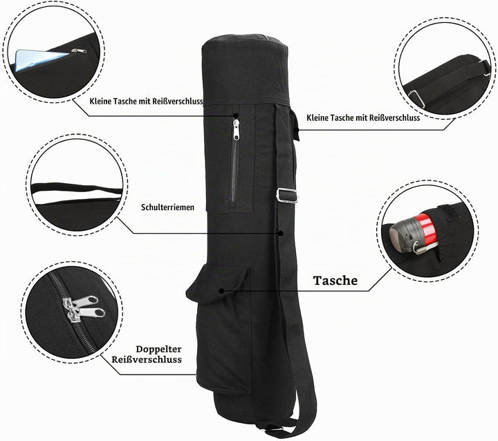 Nizirioo Yogatasche mit Nassfach und Flaschentasche multifunktionale Gym-Tasche, verstellbarer Schul