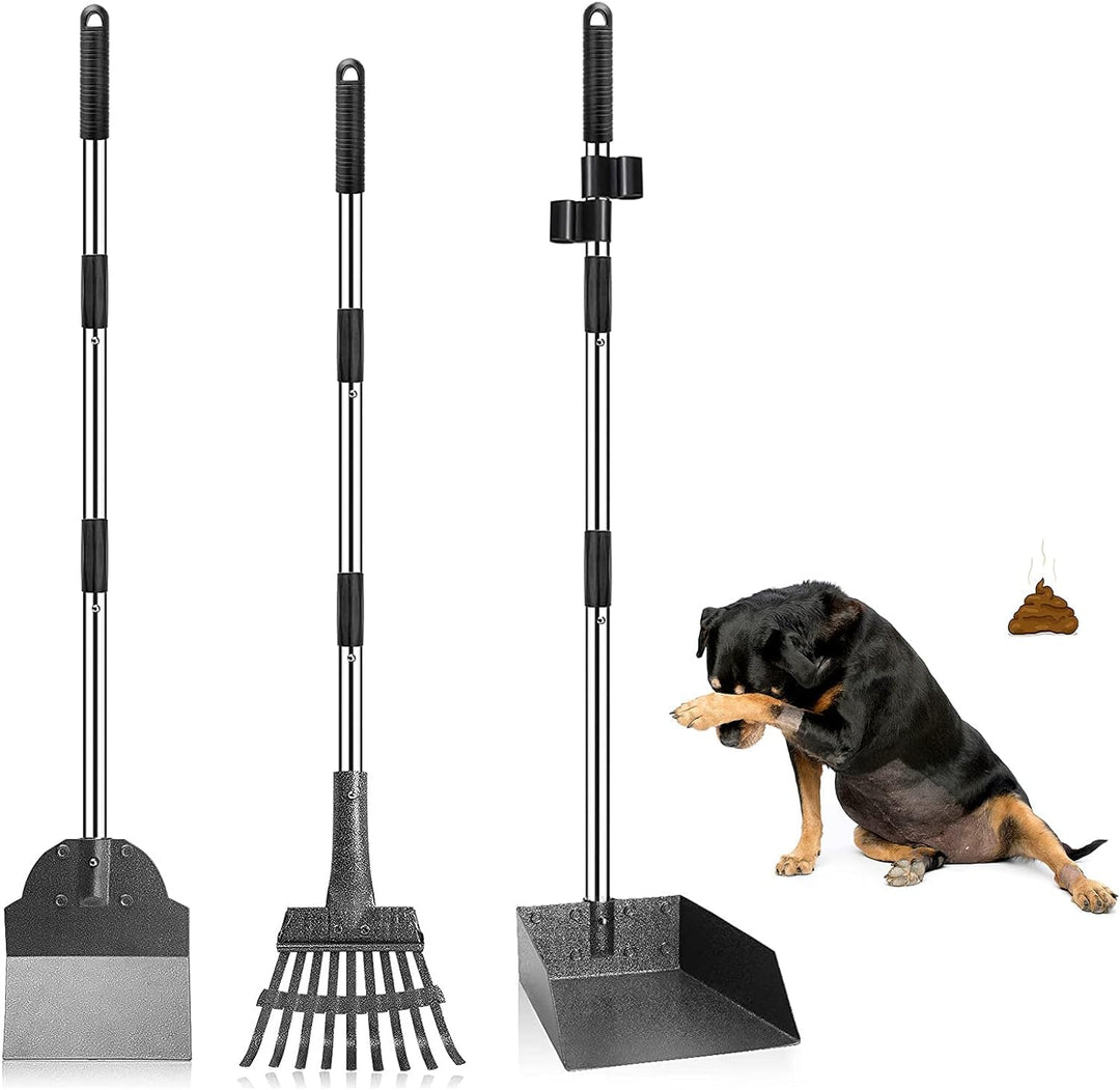 Snagle Paw Hundekotschaufel, 3 Stück Dog Pooper Scooper Hundekotschaufel und Harke Metall Rechen Keh