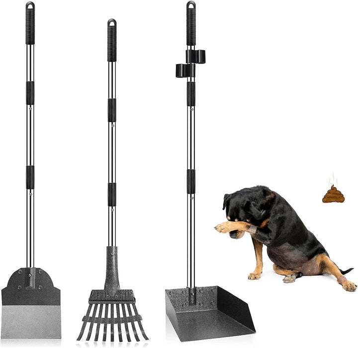 Snagle Paw Hundekotschaufel, 3 Stück Dog Pooper Scooper Hundekotschaufel und Harke Metall Rechen Keh