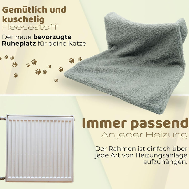Hängematte Heizung Fenster - Fleecebett Katze - Grau