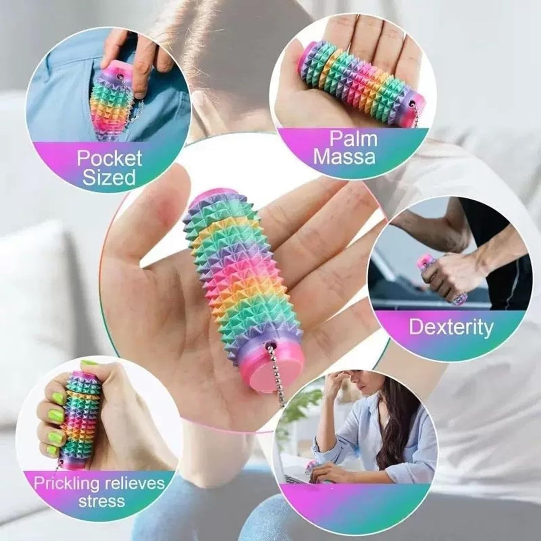 Little Ouchies Pain Fidget 4er-Set – Rotierendes Spiky Stressabbau Spielzeug für Erwachsene, Sensori