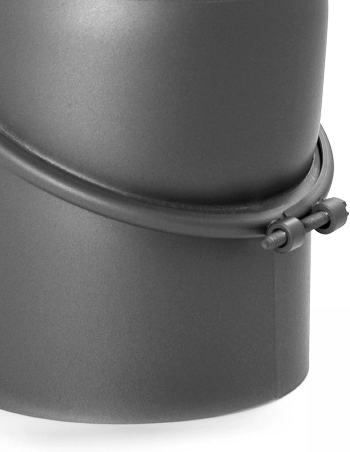 raik Rauchrohrbogen/Ofenrohrbogen drehbar 0-45° 2-teilig 120 mm Durchmesser ohne Reinigungsöffnung S