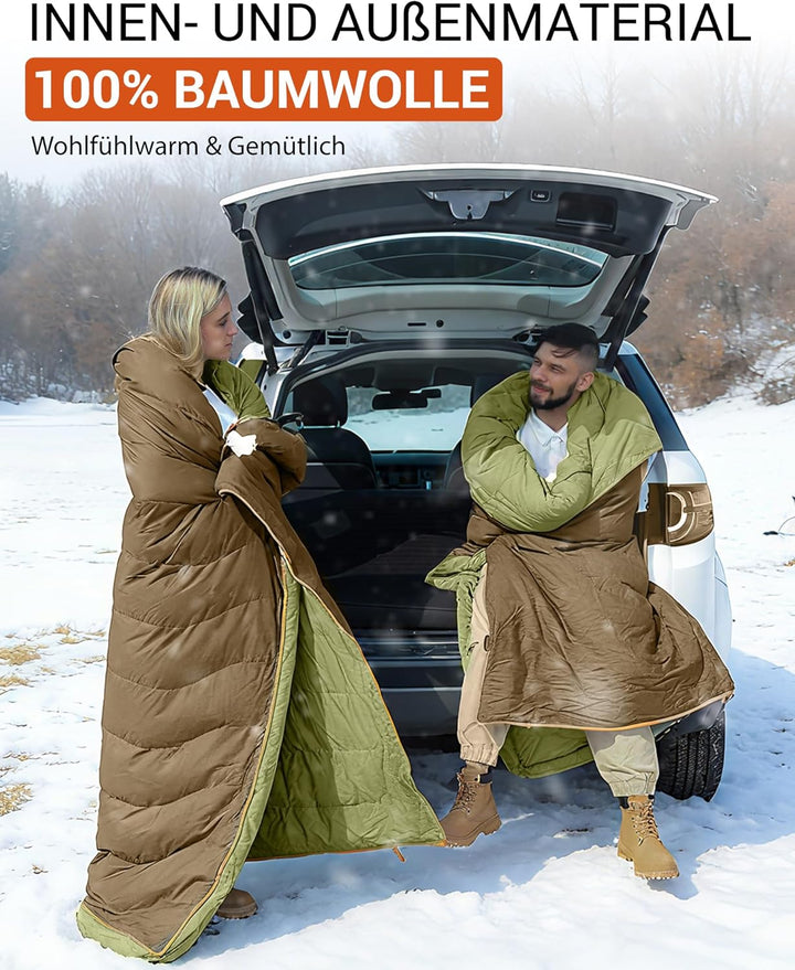 KingCamp Daunen Schlafsack Erwachsene,Warmer Leichter Winter Schlafsack 4°C bis -20°C，100% Baumwollg