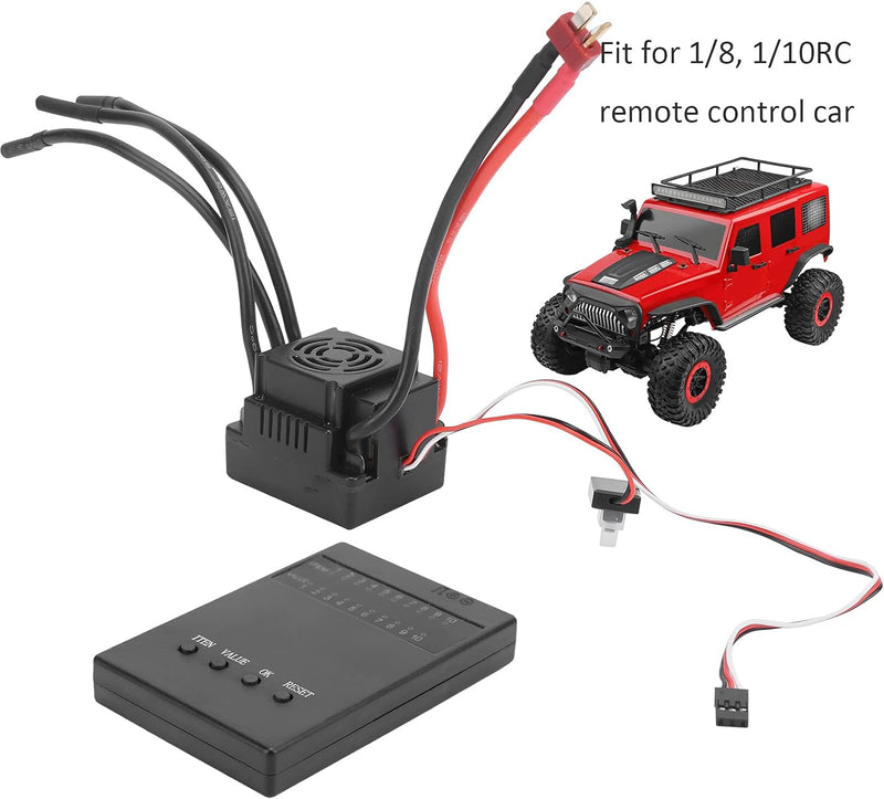 Alomejor RC Wasserdichtes ESC 120A Brushless ESC Fernbedienung Auto Brushless ESC mit Programmierkar