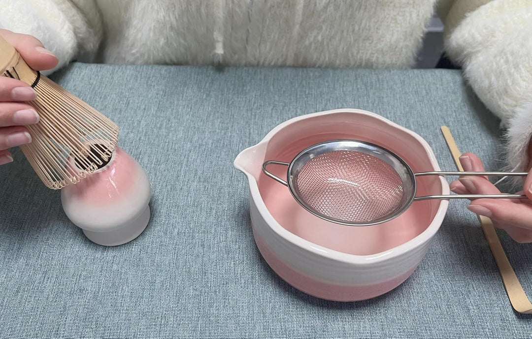 Premium Matcha Set – Matcha Schale, Bambusbesen und Matcha-Löffel Filterlöffel Matcha Set– Vollständ