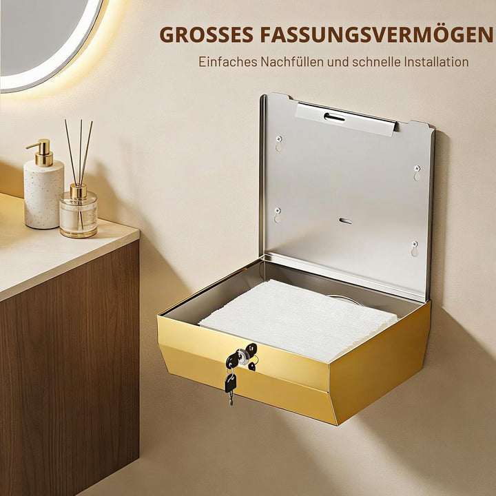 Papierhandtuchspender, Wandhalterung, kommerziell, C-Falz, Multifold-Handtuchspender, Edelstahl-Tasc