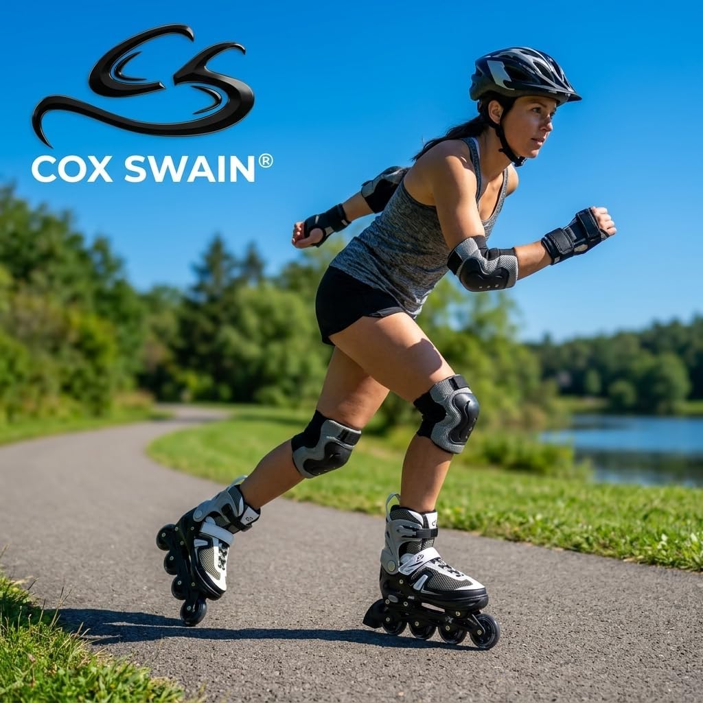 Cox Swain Push 2in1 Inliner &amp; Schlittschuhe - Grössenverstellbare Kombi Skates &amp; Eislaufschuhe für K