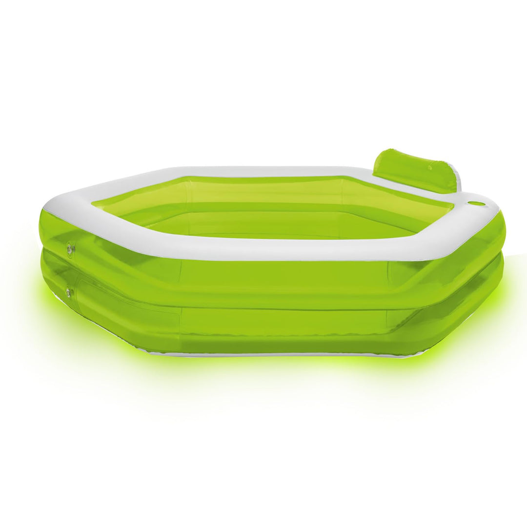 Schwimmbecken Pool 600 L 202x186x46/60 cm Planschbecken Kinderpool Grün Neu