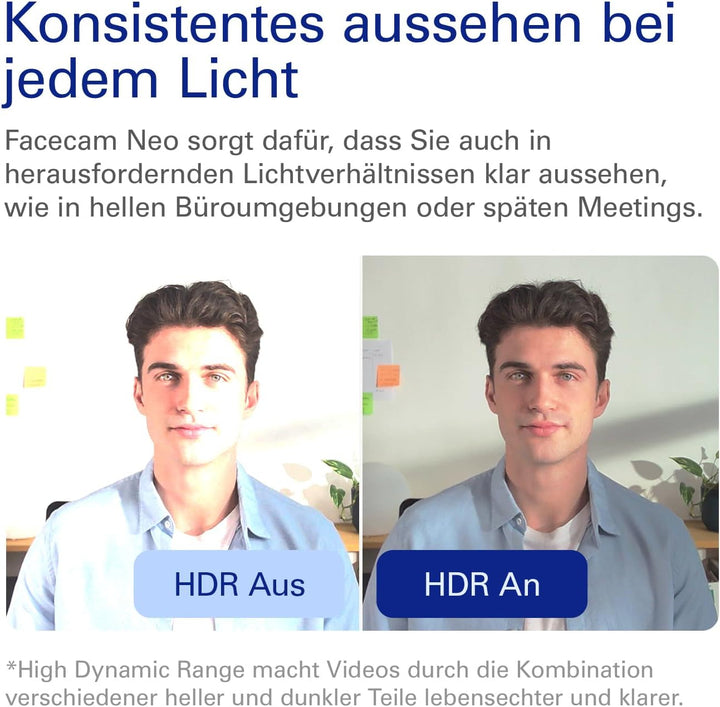 Elgato Facecam Neo – Full HD-Webcam mit komfortabler Sichtschutzkappe, Lichtkorrektur, für Videokonf