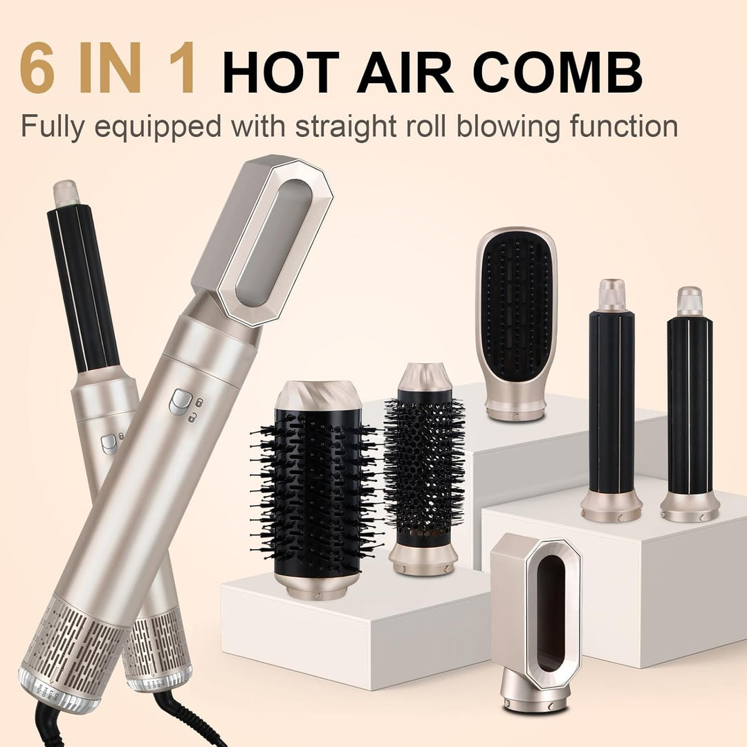 Litinliv 6 In 1 Lockenstab,Hairstyler 6 in 1 Hair Styler set,Lockenstab Warmluft Curler,1000W Haarst