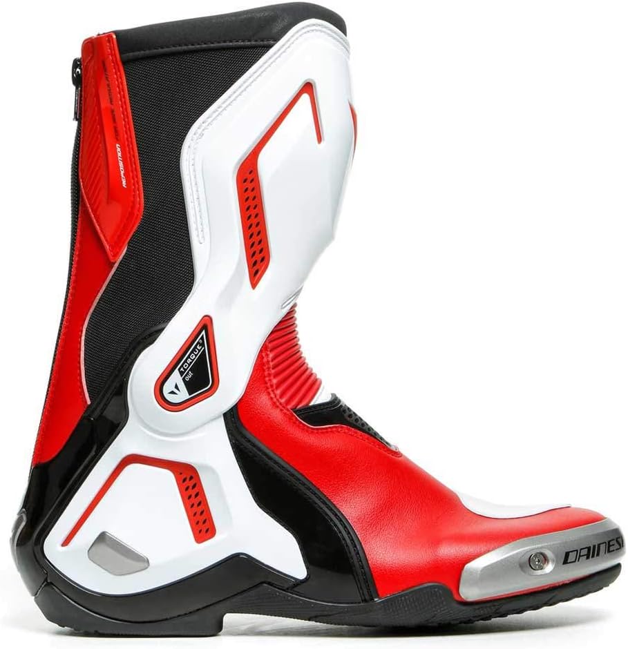Dainese York D-WP Shoes, Motorradschuhe Wasserdicht Schwarz Weiss Lava Rot 45 EU, Schwarz Weiss Lava