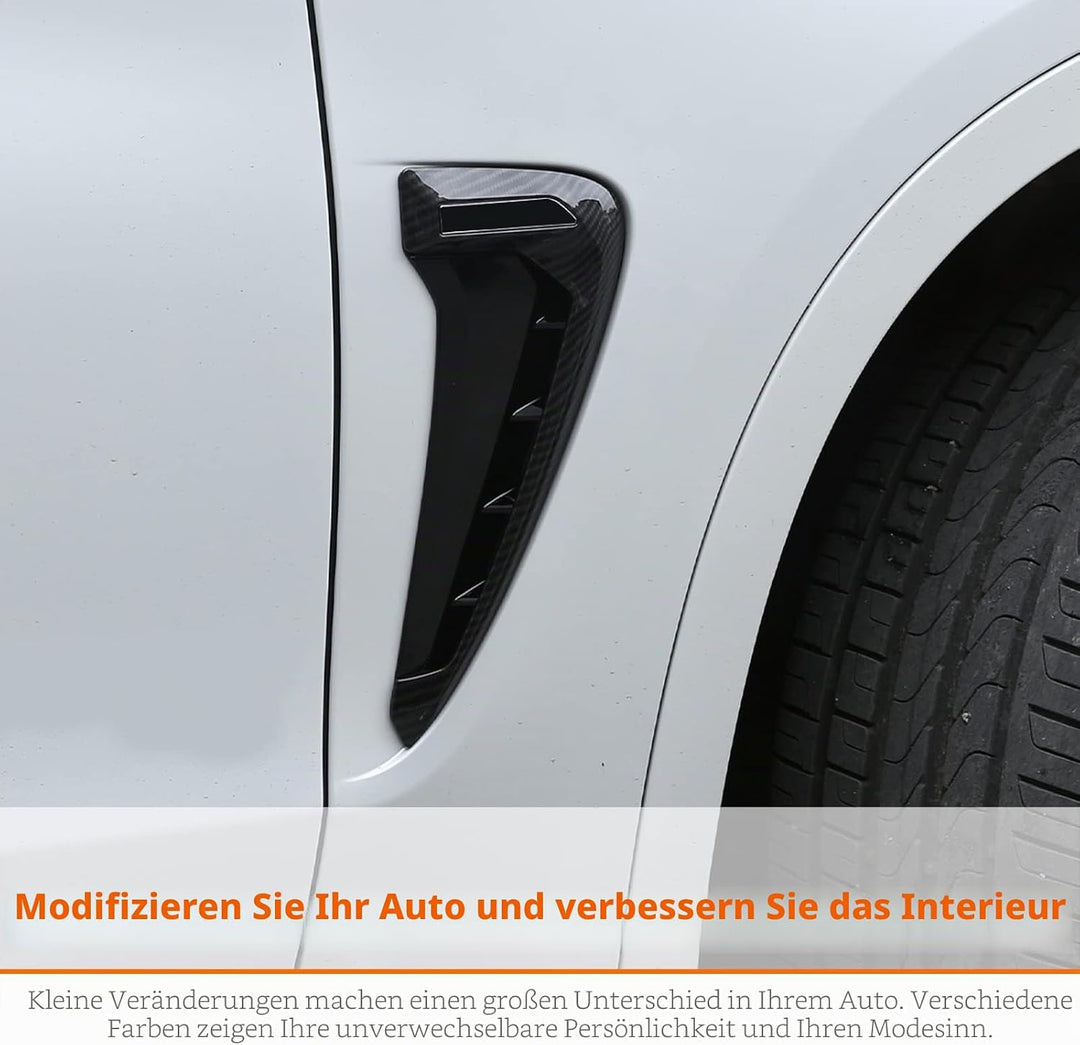 DIYUCAR 2 Stücke Für X-Serie X5 F15 X5M F85 Shark Kiemen Seite Vent Aufkleber ABS Auto Front Kotflüg