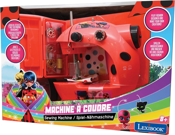 Lexibook, Miraculous Ladybug Cat Noir, Nähmaschine mit Zubehör, Licht und Pedal, Nachahmungsspielzeu