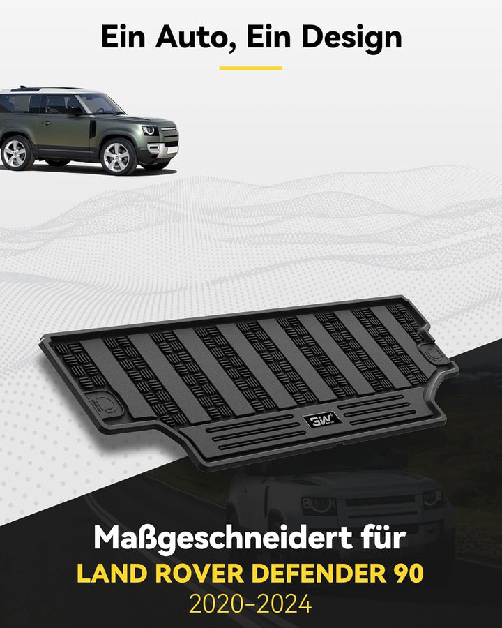 3W Kofferraumwanne für Land Rover Defender 90 L663 2020-2026, TPE Allwetter Massgeschneiderte Koffer