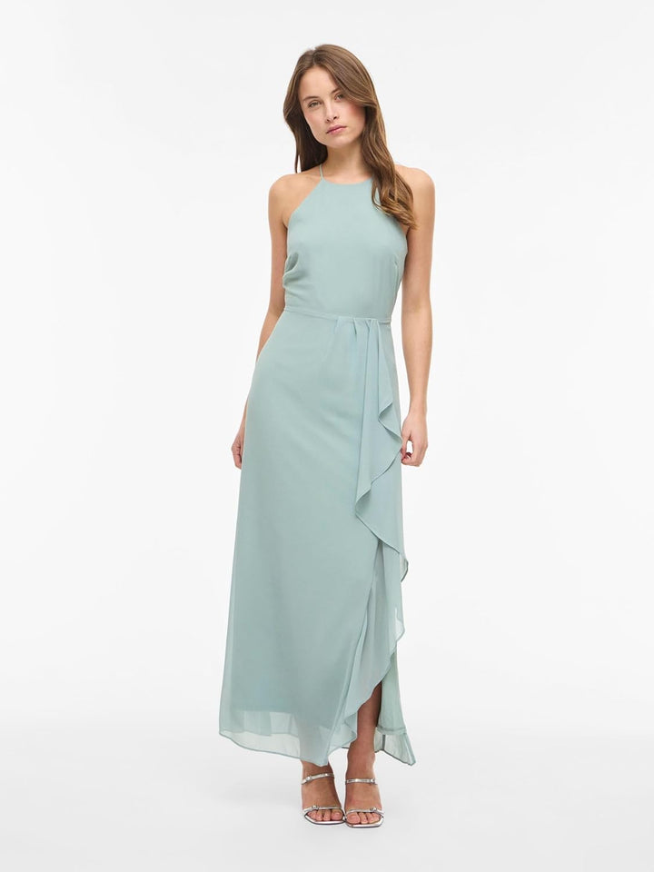 Vila Damen Vimilina S/L Maxi Dress/Su-Noos Kleid 34 Green Milieu, 34 Green Milieu