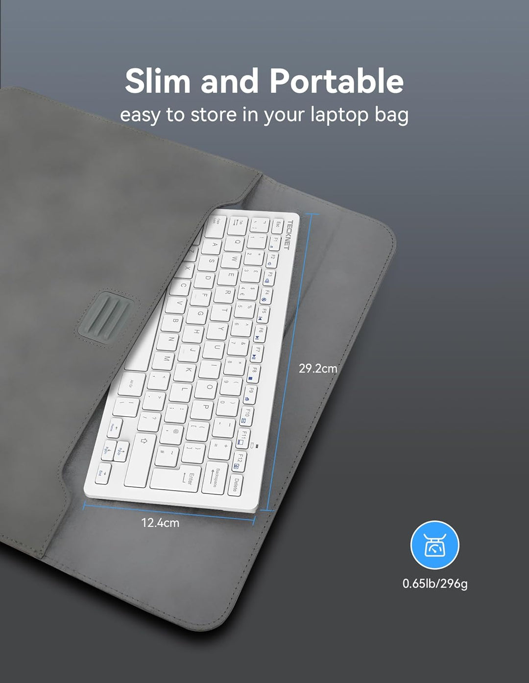 TECKNET Spanische Spezifikationen Mini-Tastatur und Maus, QWERTY Weiss, Weiß