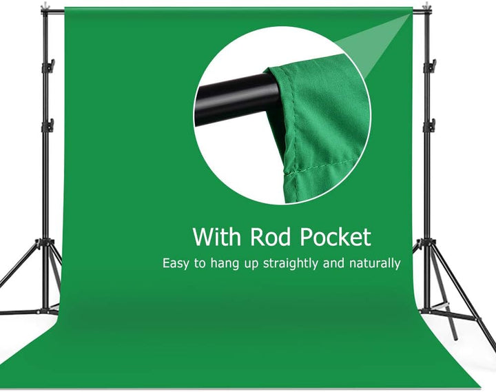 Andoer Greenscreen Kit, Grüner Fotohintergrund Waschbares 2 x 3M mit Hintergrund ständer 2 x 3M, 3 K