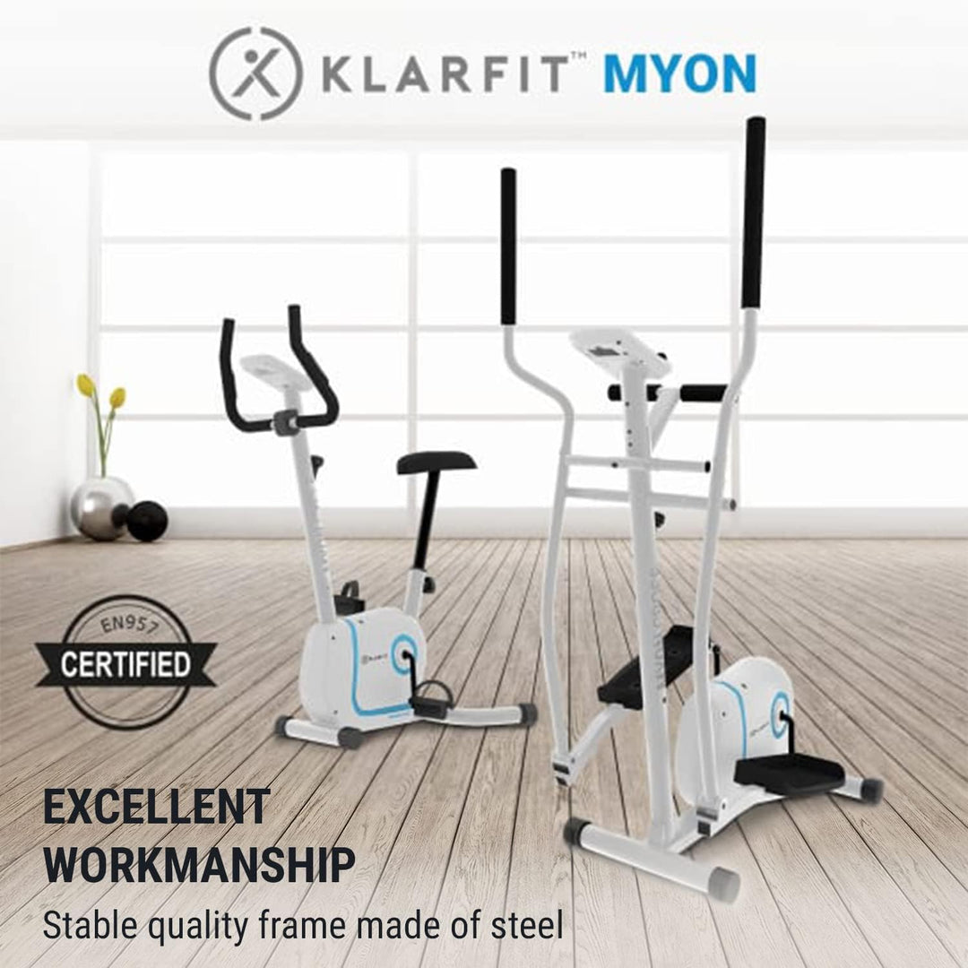 Klarfit Myon Cycle Heimtrainer Fahrrad - Ergometer Fahrrad mit 12 kg Schwungmasse, Hometrainer mit P