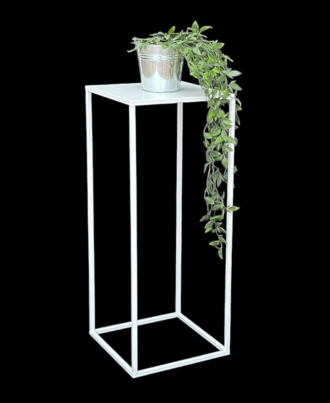 DanDiBo Blumenhocker Metall Weiss Eckig 50-70 cm Blumenständer Beistelltisch 96482 Blumensäule Moder