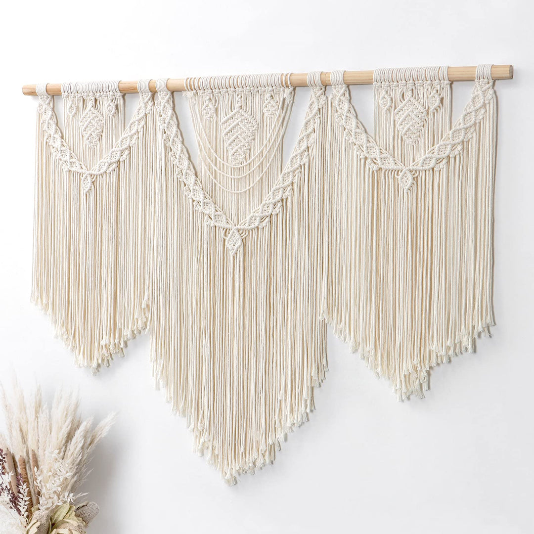 Dremisland Makramee Wandbehang Grosser Boho Gewebter Wandteppich Blatt Quaste Wand Tapisserie Böhmis